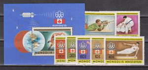 Монголия, 1976, Олимпиада Монреаль, 7 марок + блок